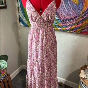 ASTR Floral Pink Maxi Dress